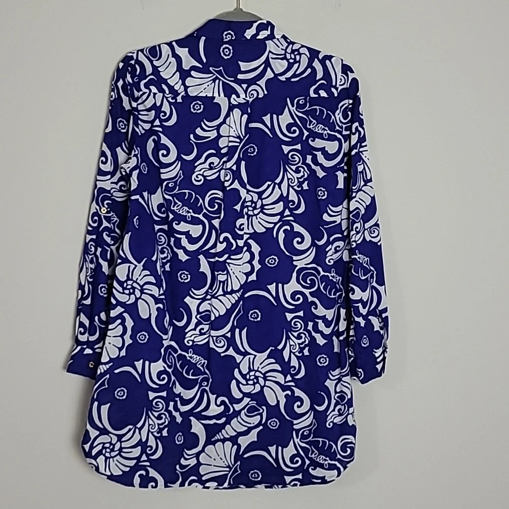 Lilly Pulitzer pullover shirt dress Sz XS Seahorse Beachy Vacation Resort - Picture 6 of 9